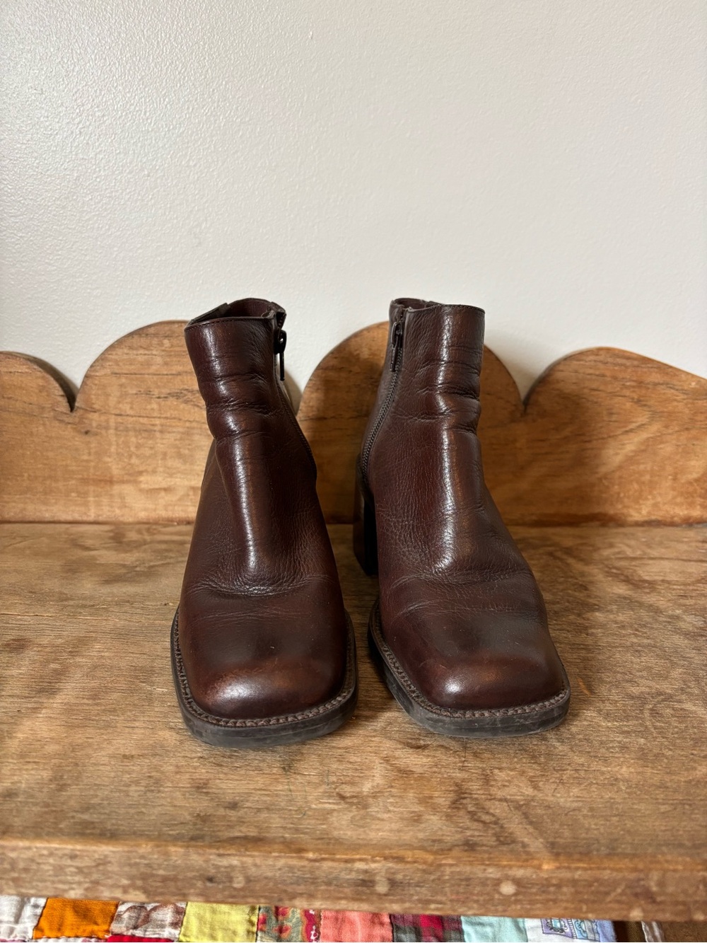 Apostrophe Dark Brown Leather Ankle Booties